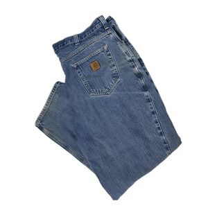 Carhartt Men's Relaxed Fit Blue Denim Jeans 40x30 Gorpcore Thrashed Distressed